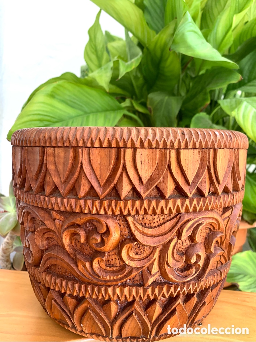Vintage: CUENCO VINTAGE TALLADO EN MADERA. - Foto 10