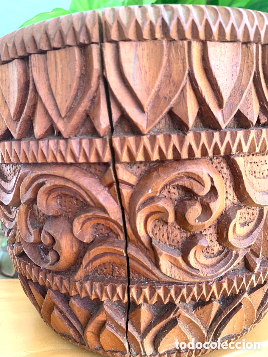 Vintage: CUENCO VINTAGE TALLADO EN MADERA. - Foto 11
