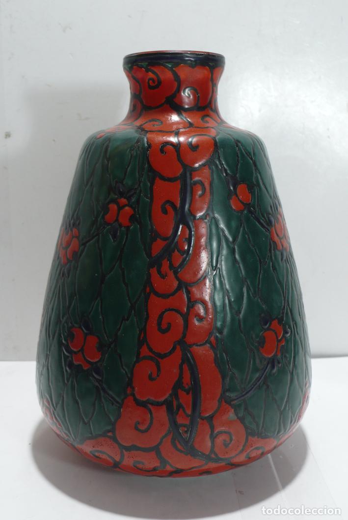 Vintage: JARRON DE CRISTAL ESMALTADO - Foto 2