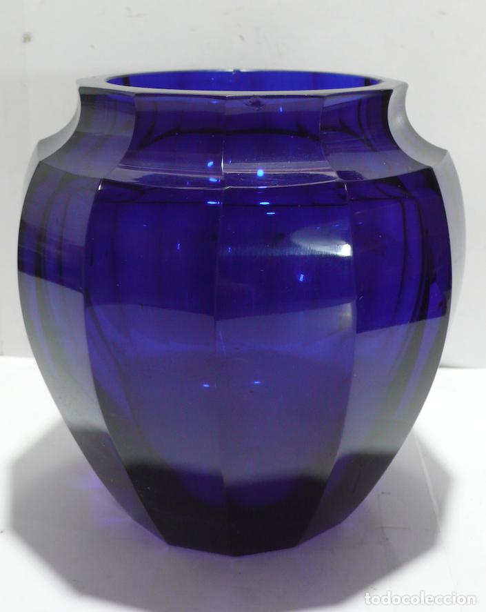 Vintage: JARRON EN CRISTAL AZUL - Foto 1