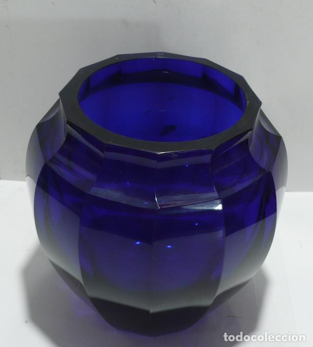 Vintage: JARRON EN CRISTAL AZUL - Foto 2