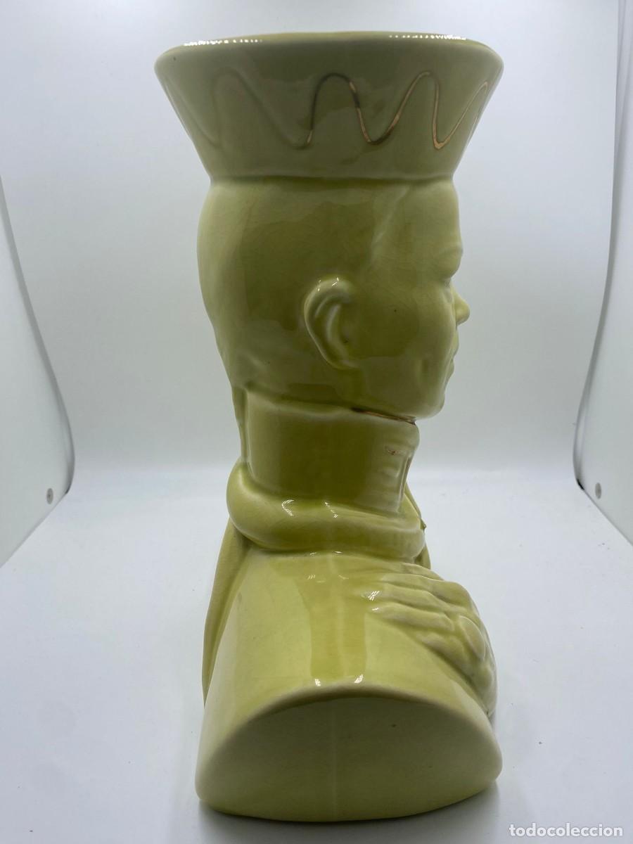 Vintage: Jarr&oacute;n de busto asi&aacute;tico chartreuse - Foto 6