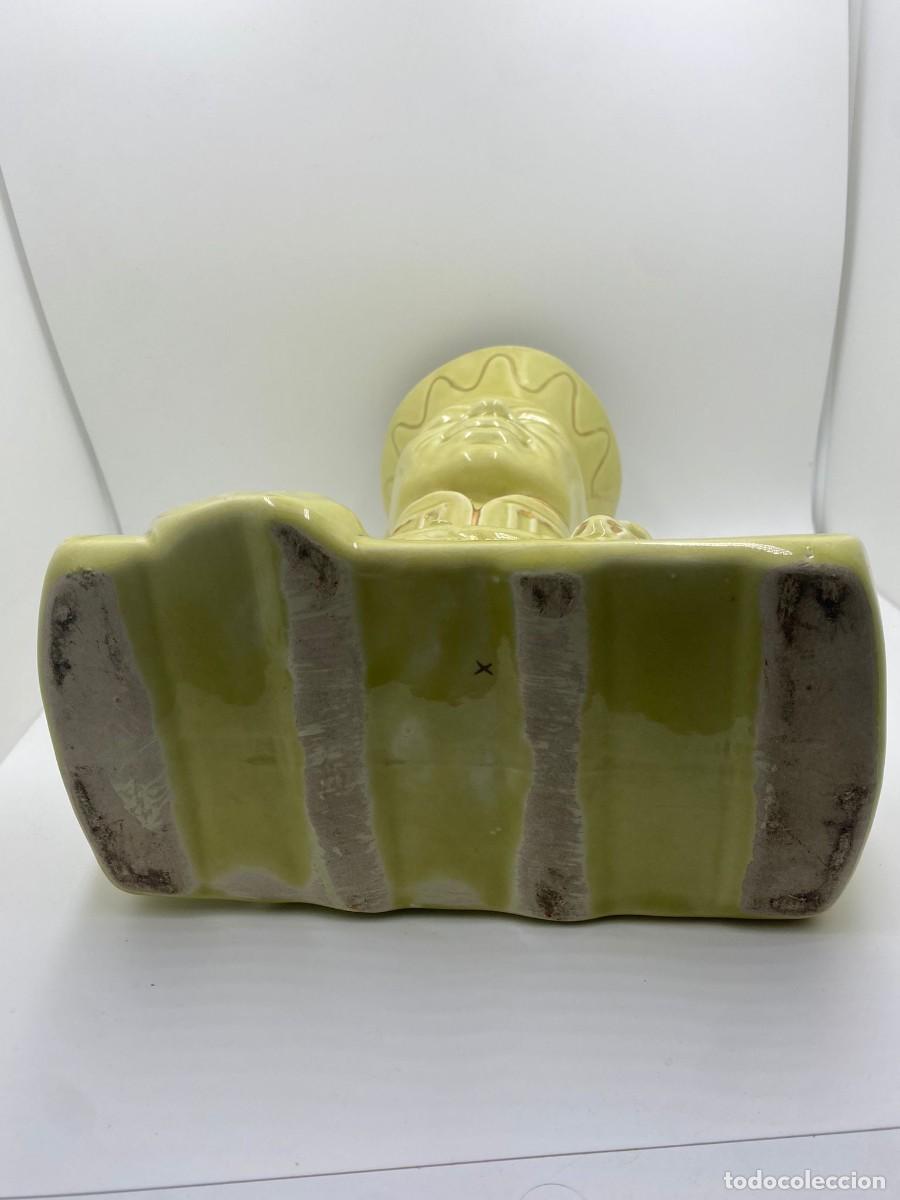 Vintage: Jarr&oacute;n de busto asi&aacute;tico chartreuse - Foto 7