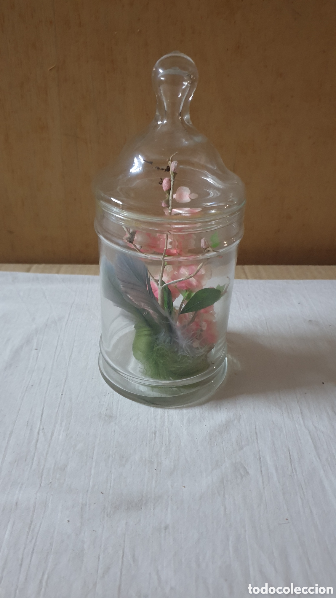 Vintage: JARRO DE CRISTAL CON FLOR INTERIOR - Foto 1