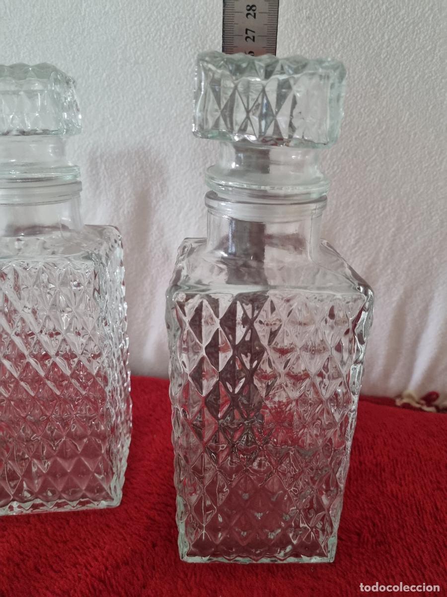 Vintage: 2 BOTELLAS CRISTAL LABRADO - Foto 3