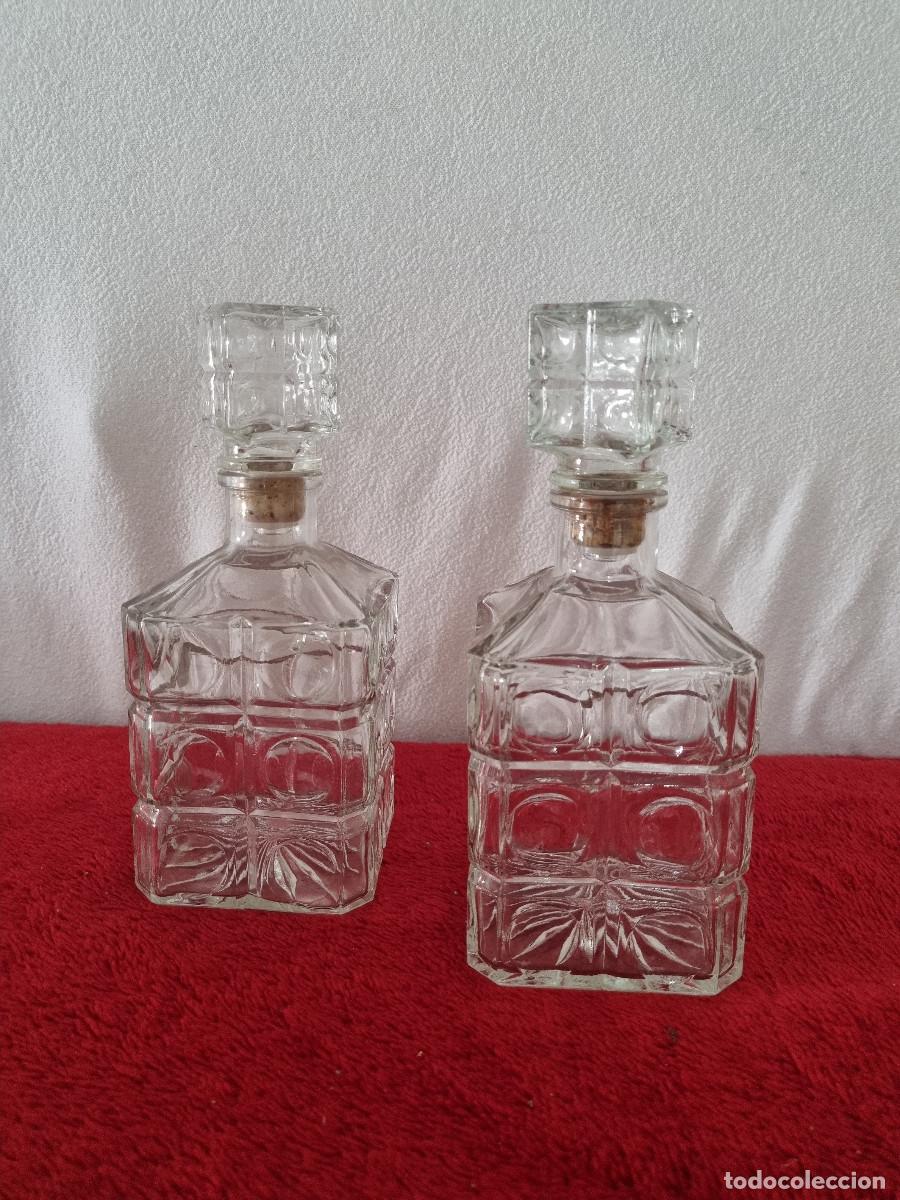 Vintage: 2 BOTELLAS CRISTAL LABRADO - Foto 1