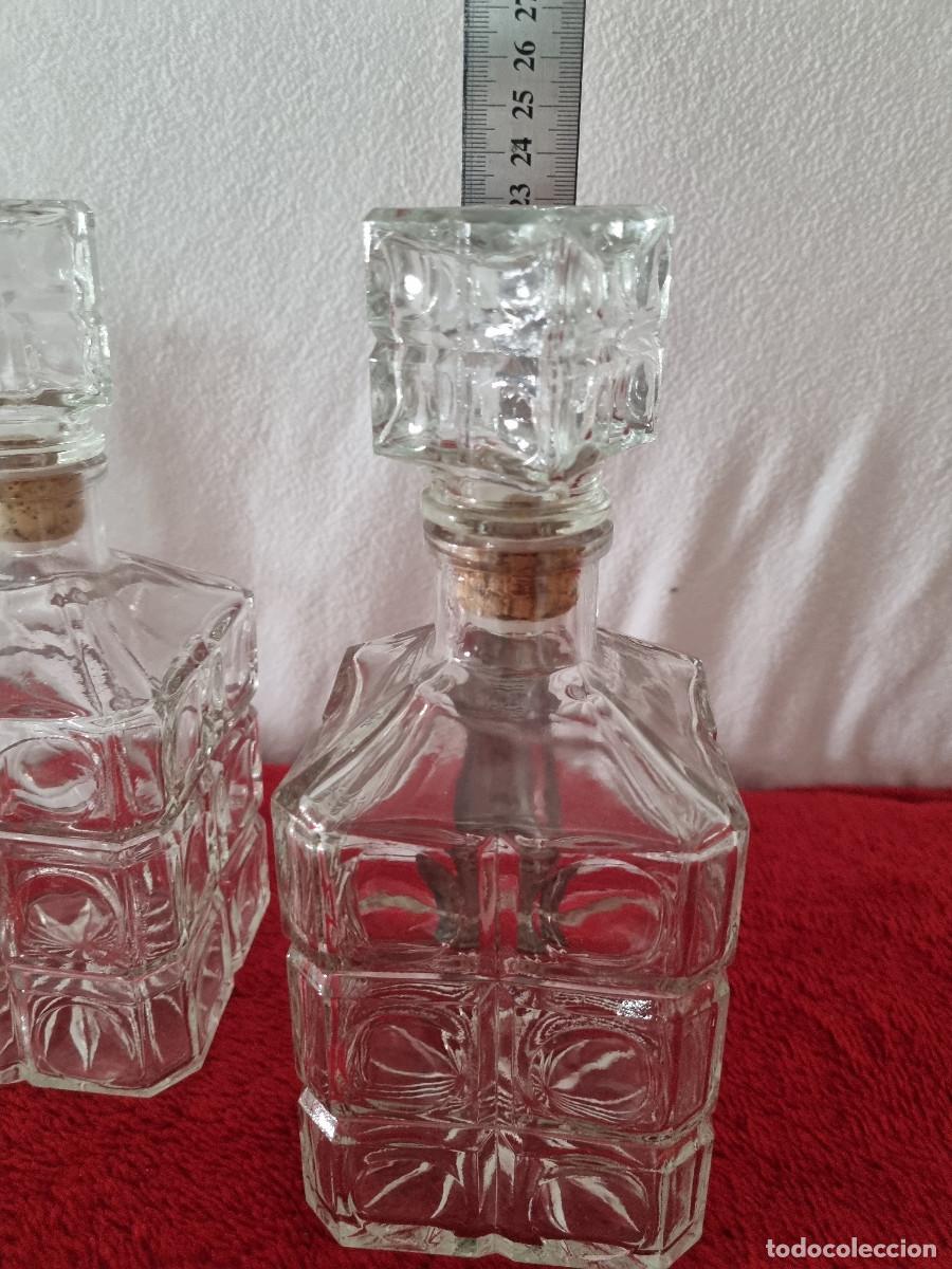 Vintage: 2 BOTELLAS CRISTAL LABRADO - Foto 4