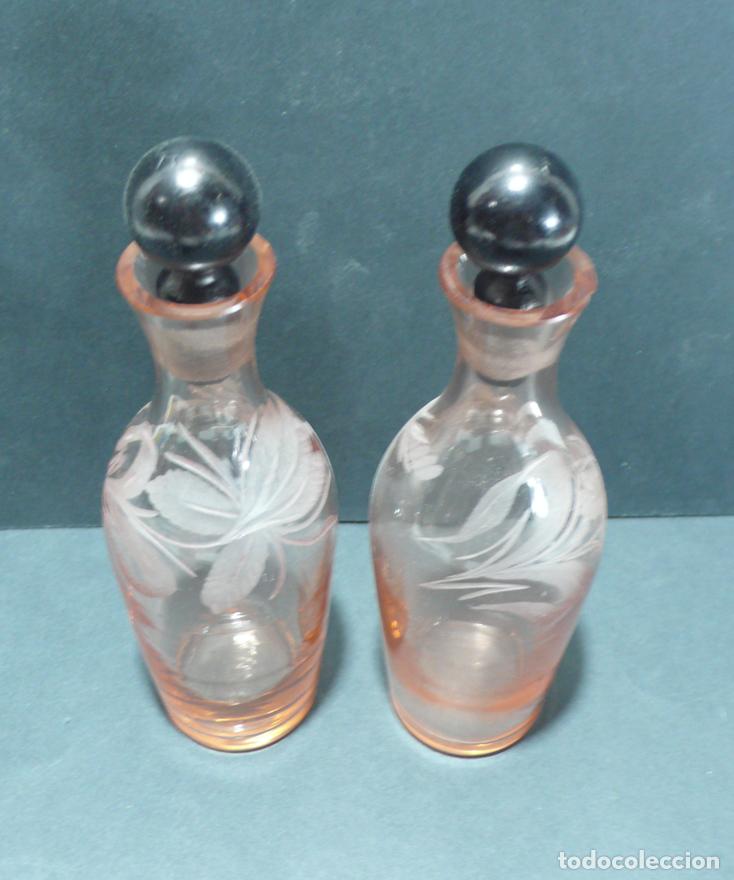 Vintage: 2 BOTELLAS DE cristal - Foto 2