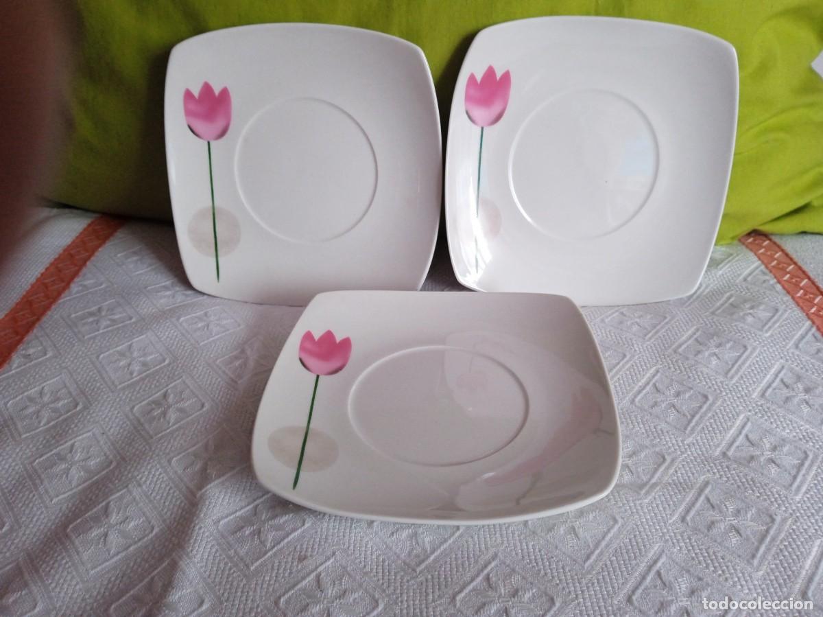 Vintage: PLATO CUADRADO CON FLOR - Foto 1