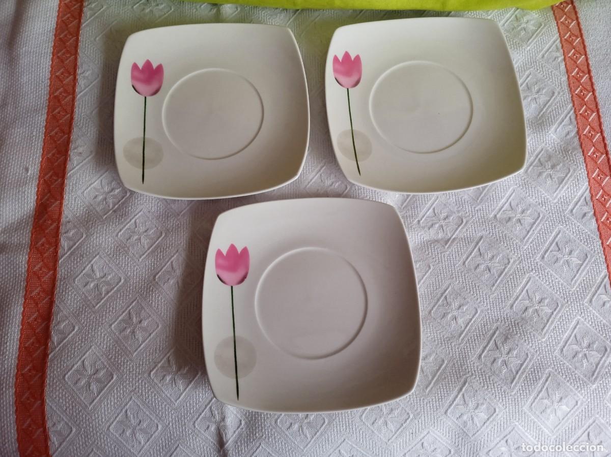 Vintage: PLATO CUADRADO CON FLOR - Foto 3