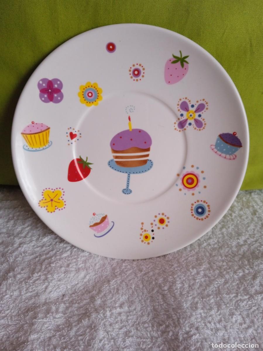 Vintage: PLATO DE POSTRE PARA TARTA DE CUMPLEA&Ntilde;OS - Foto 1