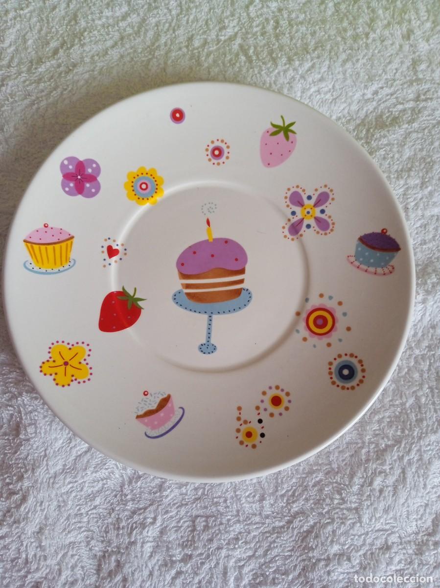 Vintage: PLATO DE POSTRE PARA TARTA DE CUMPLEA&Ntilde;OS - Foto 2