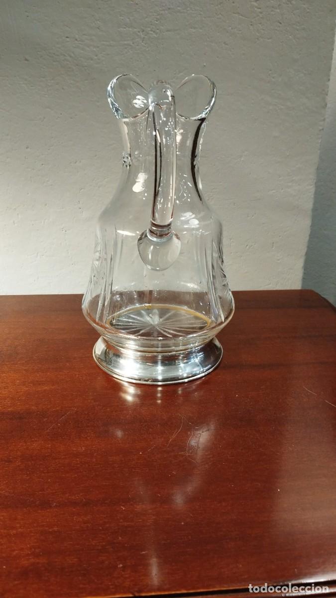 Vintage: JARRA DE CRISTAL CON PIE DE PLATA - Foto 2