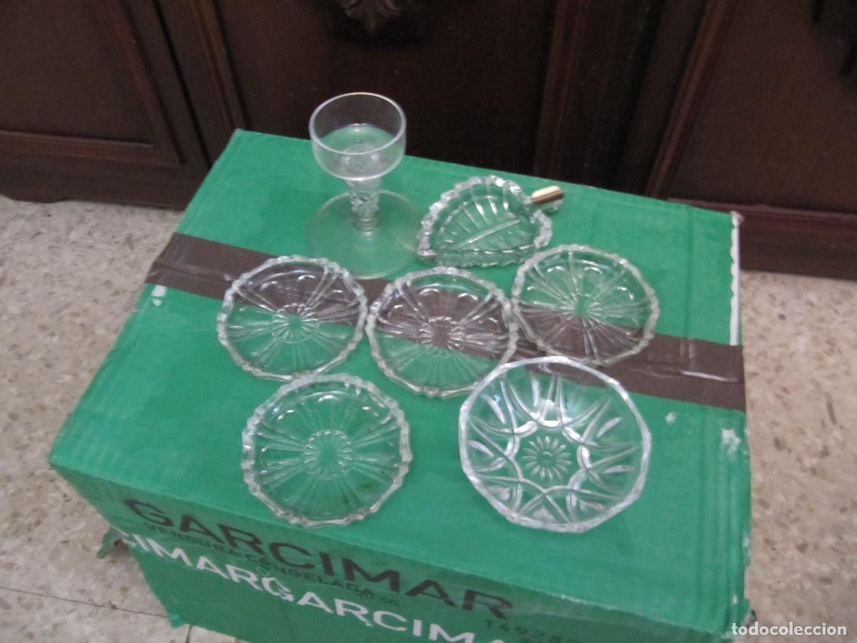Vintage: LOTE 7 PIEZAS CRISTAL VINTAGE..PORTAVELA..CENICERO..BANDEJITAS..
