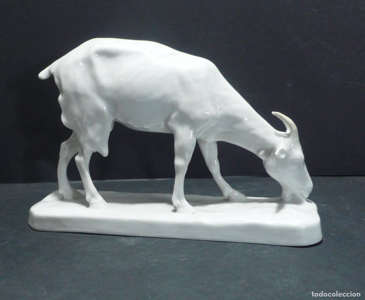 Vintage: CABRA EN PORCELANA BLANCO - Foto 2