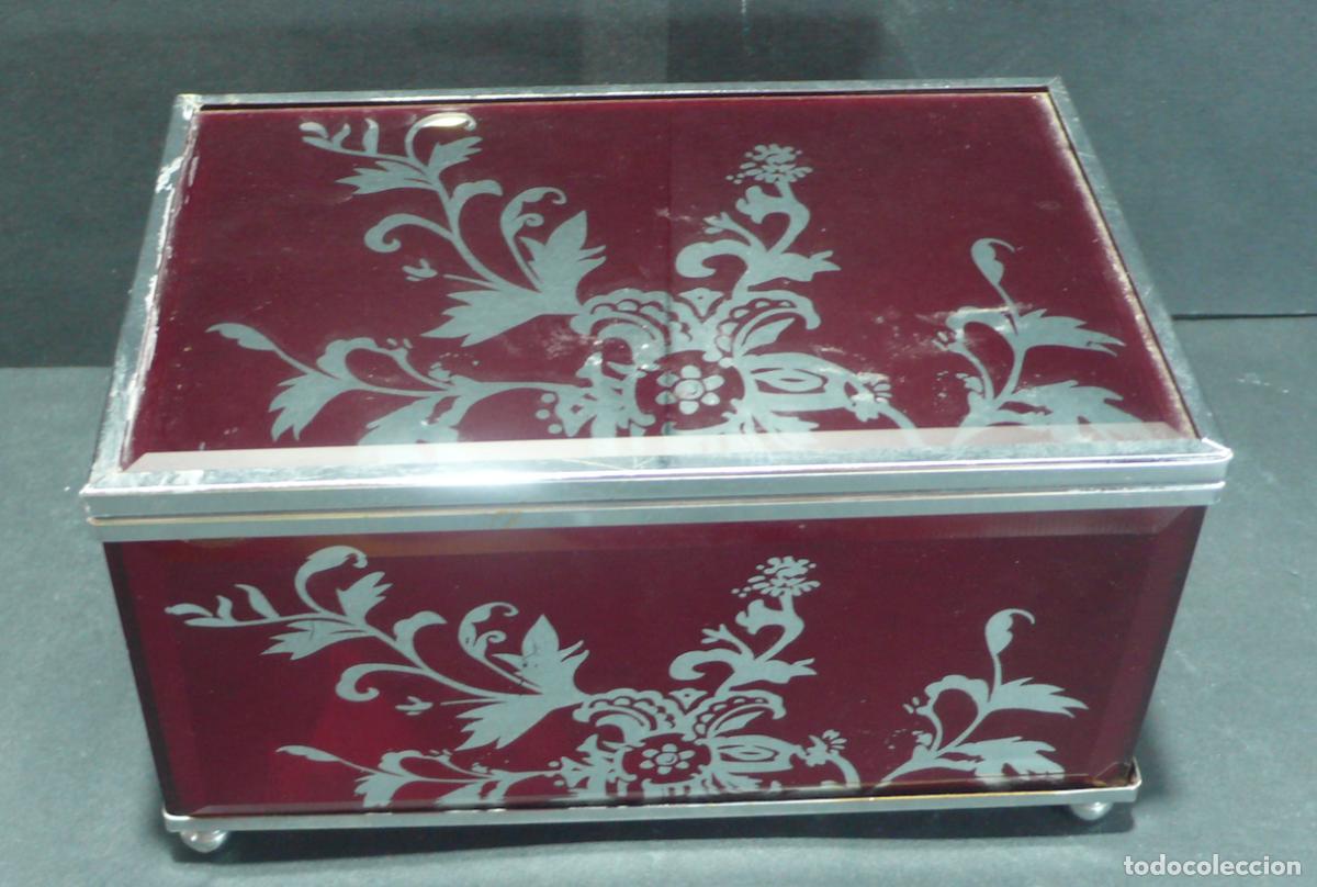 Vintage: caja de cristal decorado - Foto 2