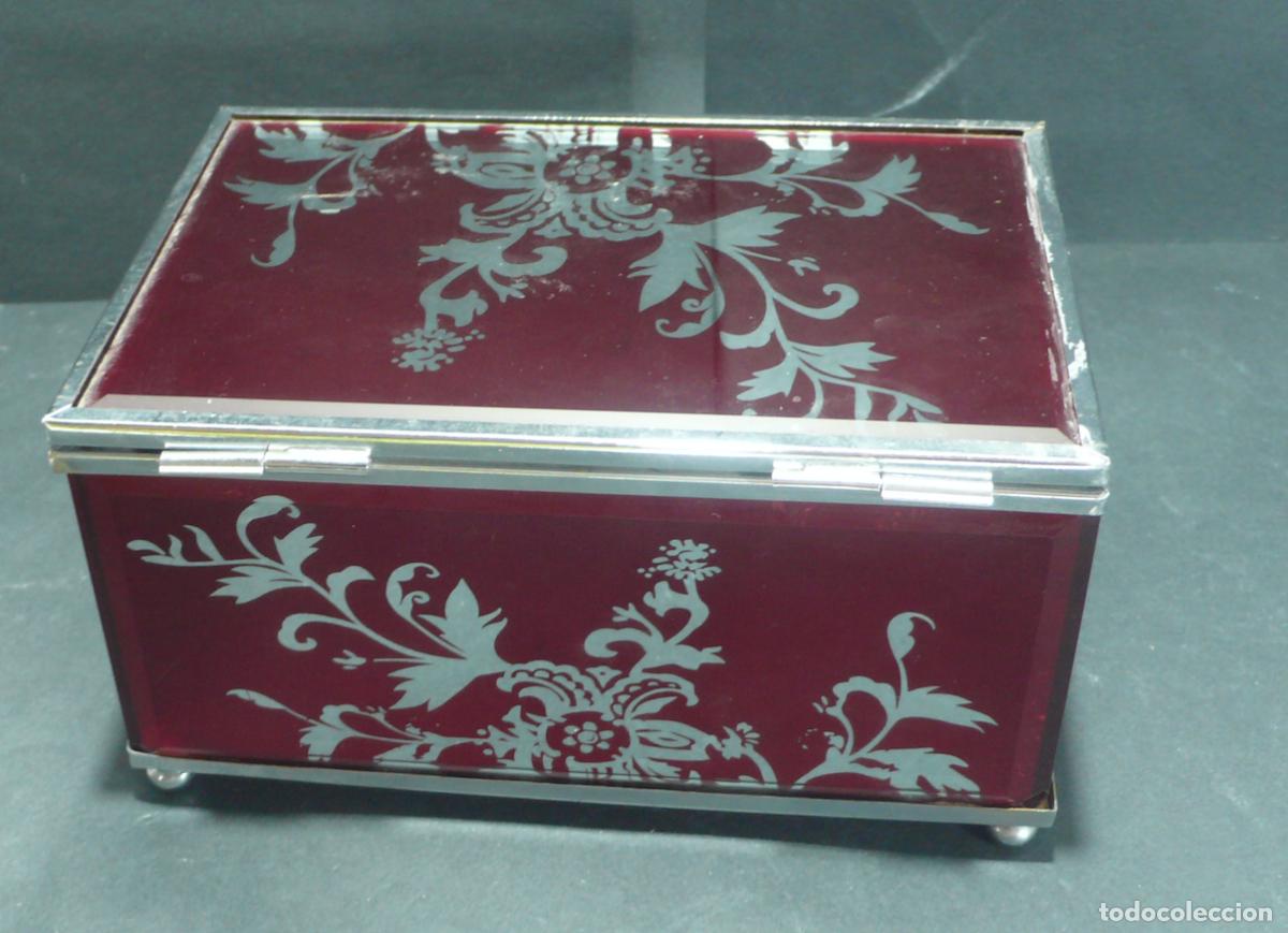 Vintage: caja de cristal decorado - Foto 4