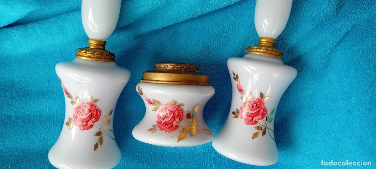 Vintage: JUEGO DE TOCADOR CRISTAL OPALINA - Foto 1