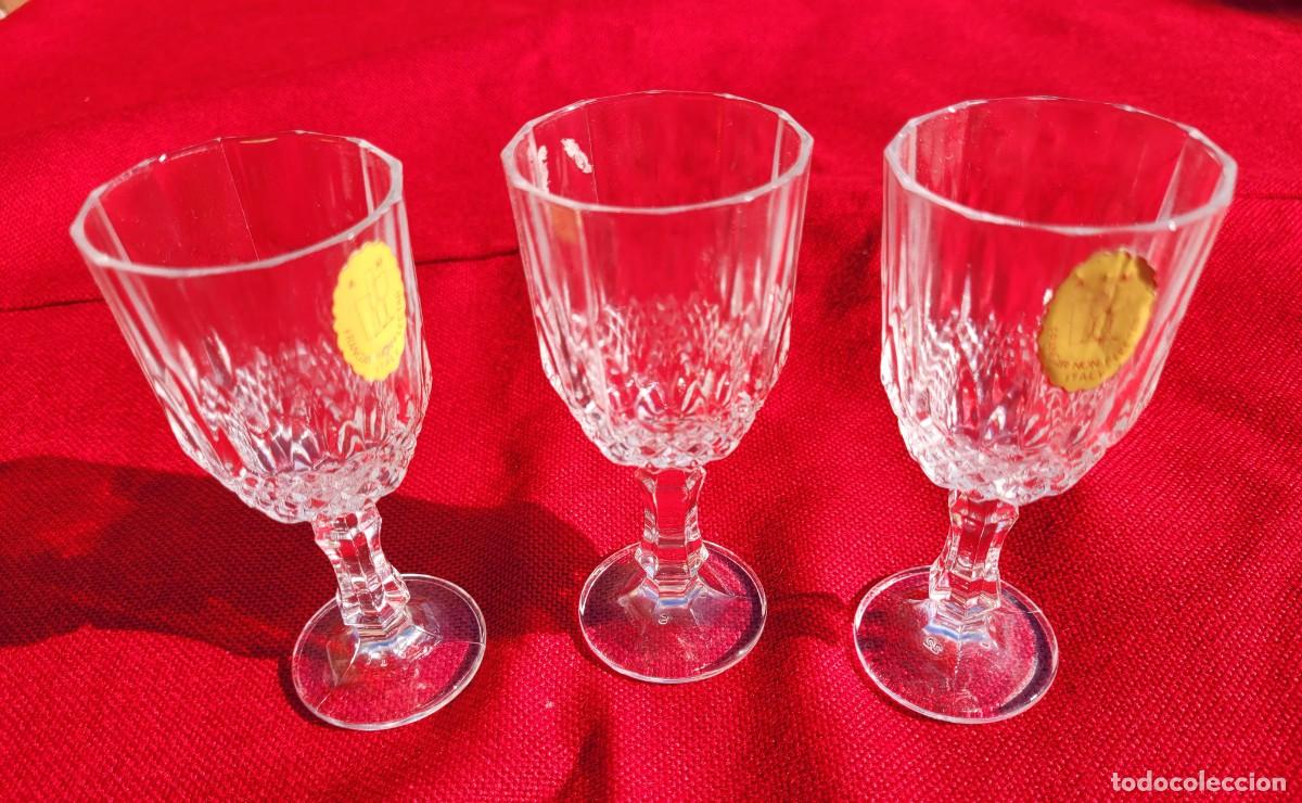 Vintage: Tres copas de licor de cristal, Italia