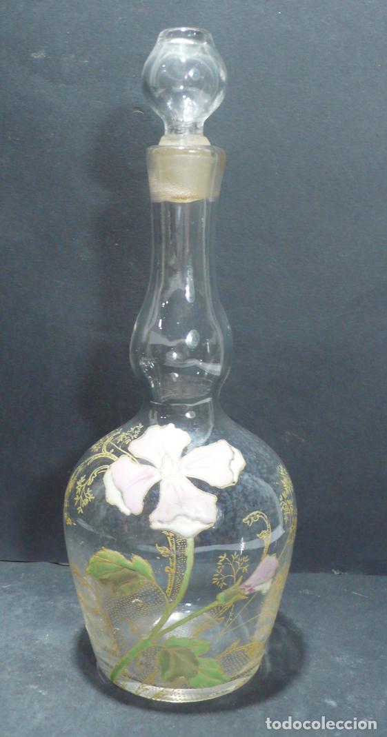 Vintage: BOTELLA DE CRISTAL DECORADA - Foto 1