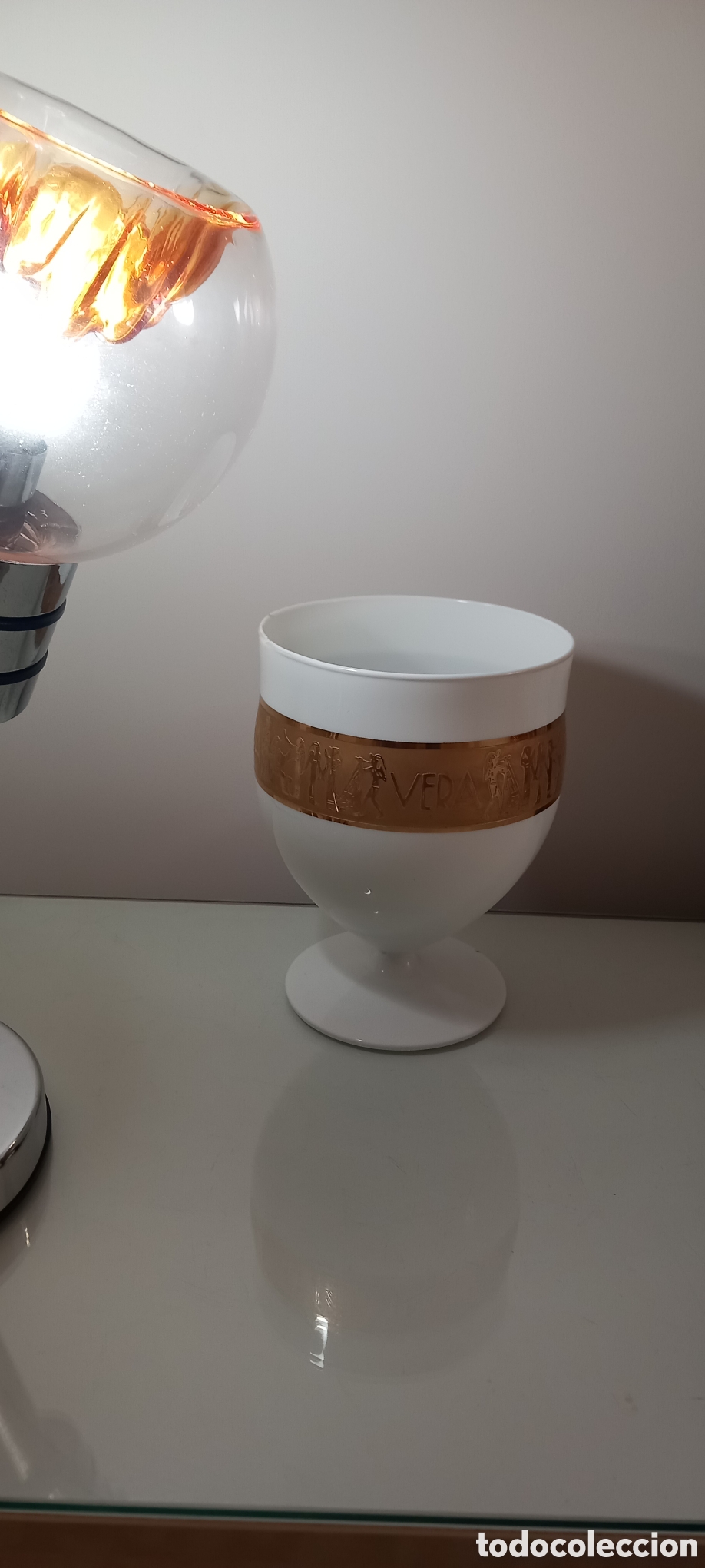 Vintage: Copa opalina con motivos egipcios - Foto 1