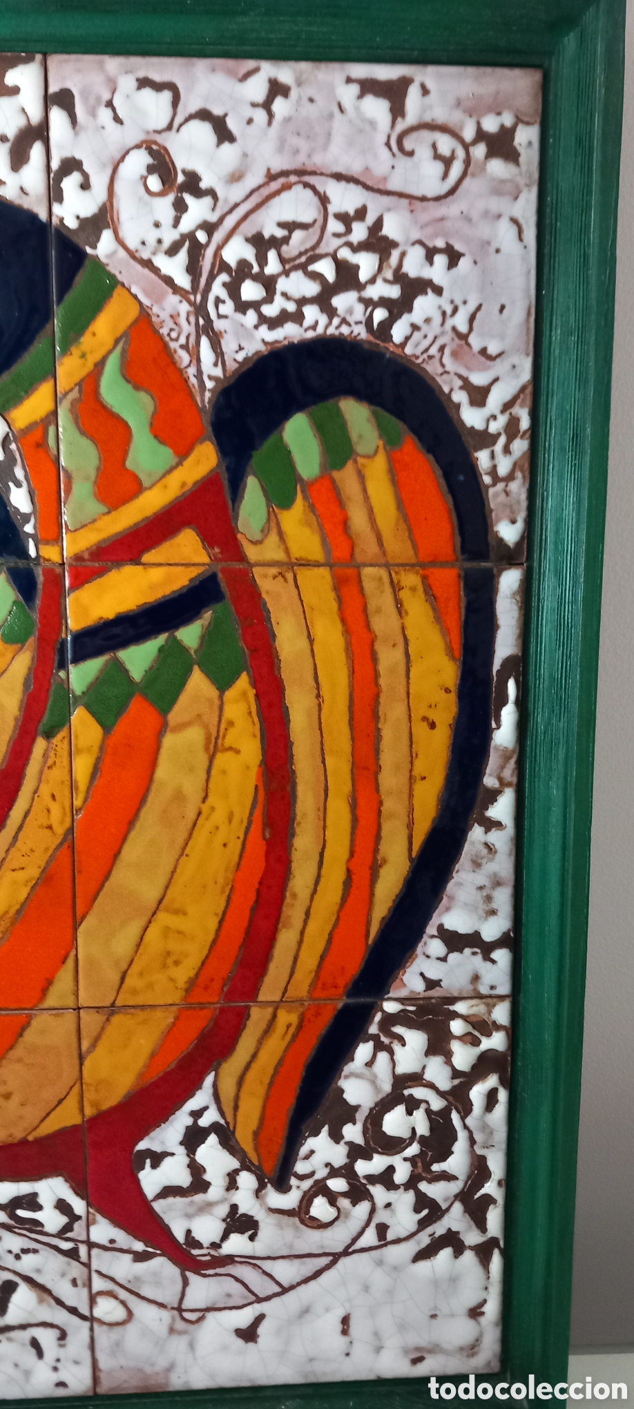 Vintage: Cuadro de azulejos Cuerda seca - Foto 3