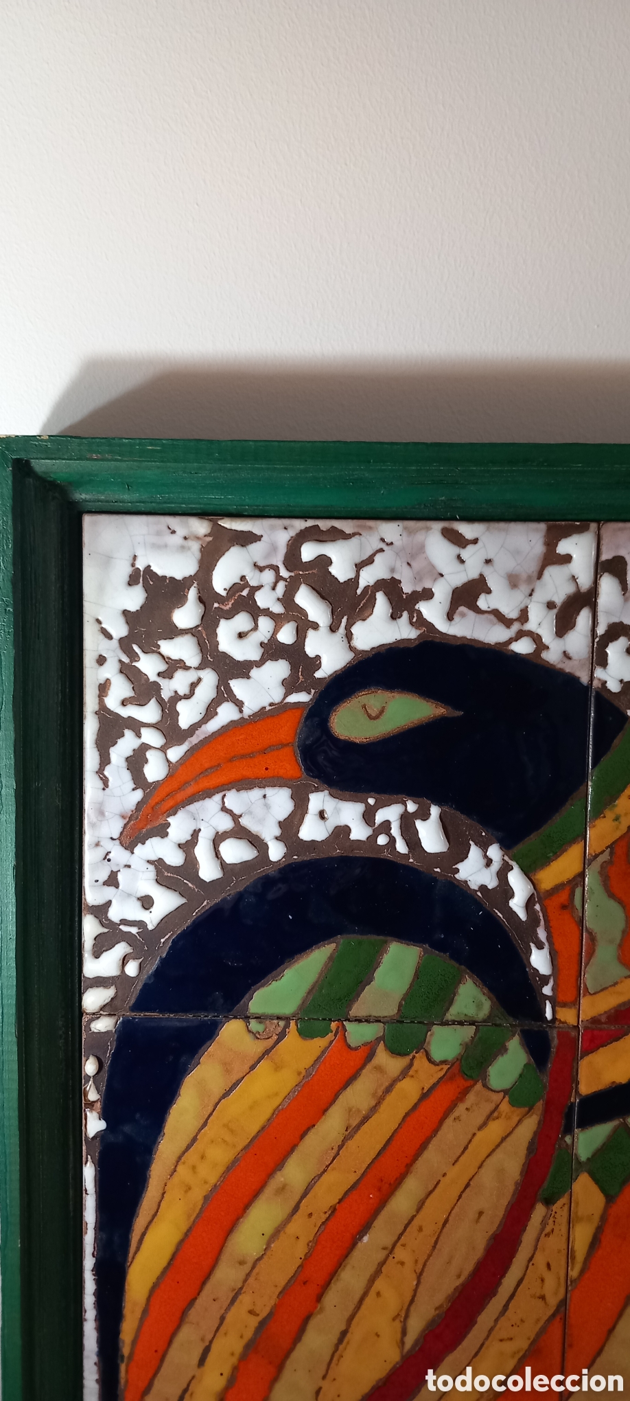 Vintage: Cuadro de azulejos Cuerda seca - Foto 4
