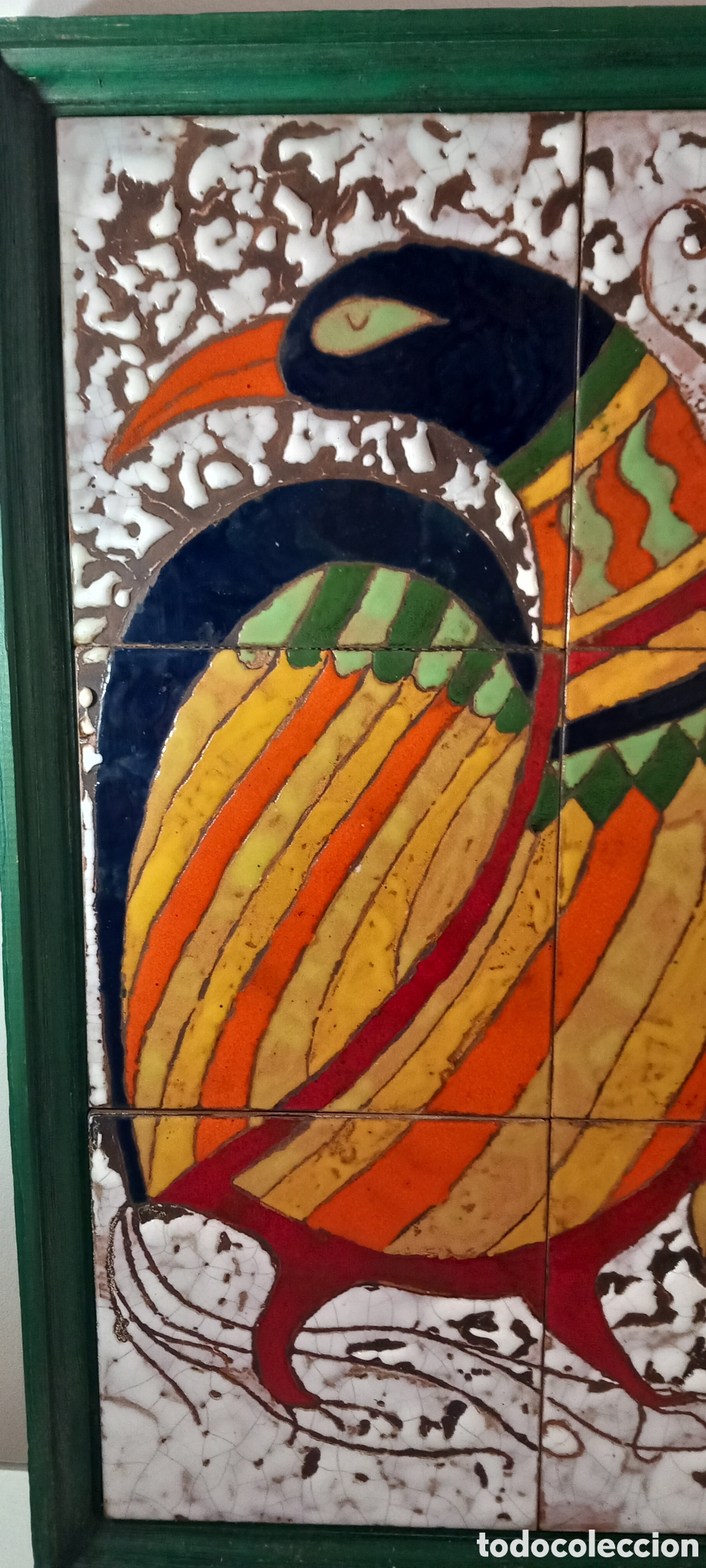 Vintage: Cuadro de azulejos Cuerda seca - Foto 5