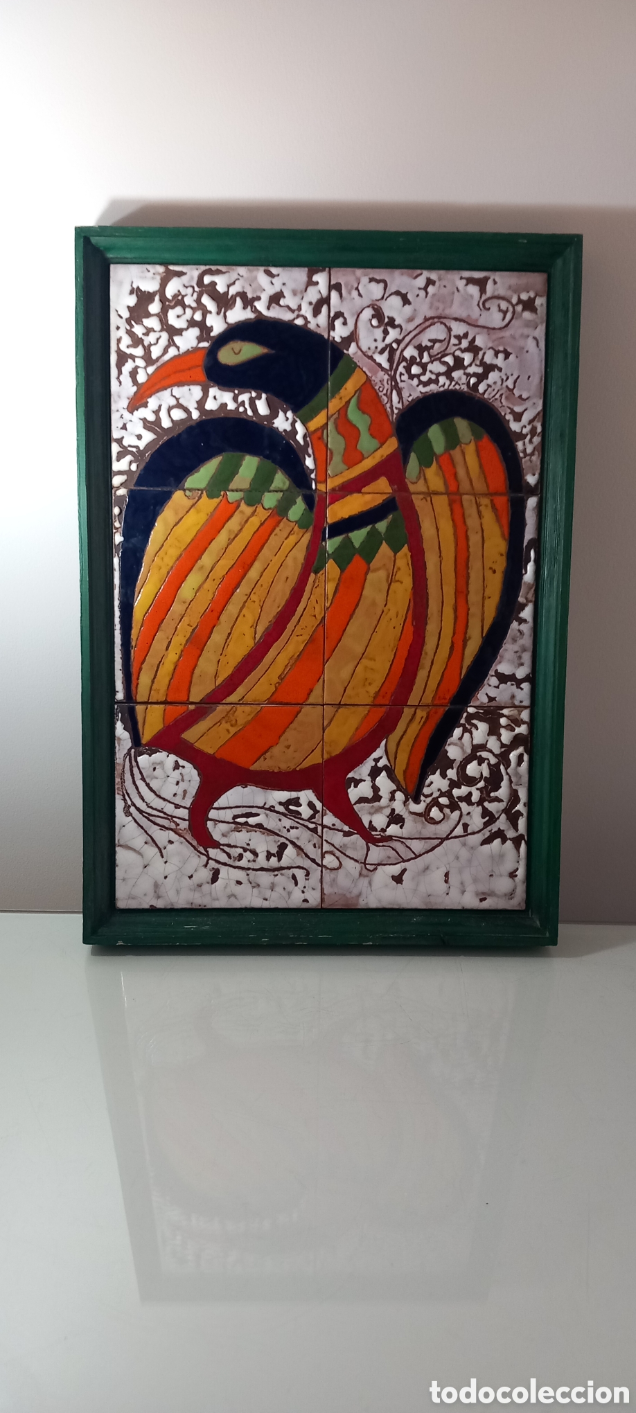 Vintage: Cuadro de azulejos Cuerda seca - Foto 1