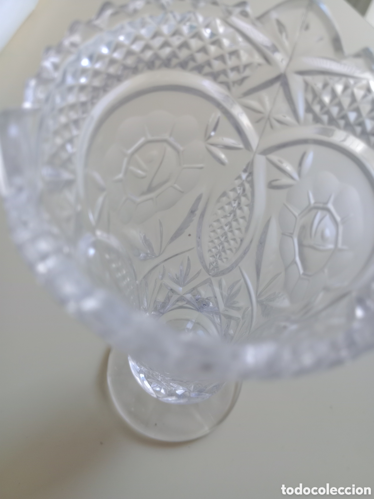 Vintage: Florero de cristal tallado - Foto 5