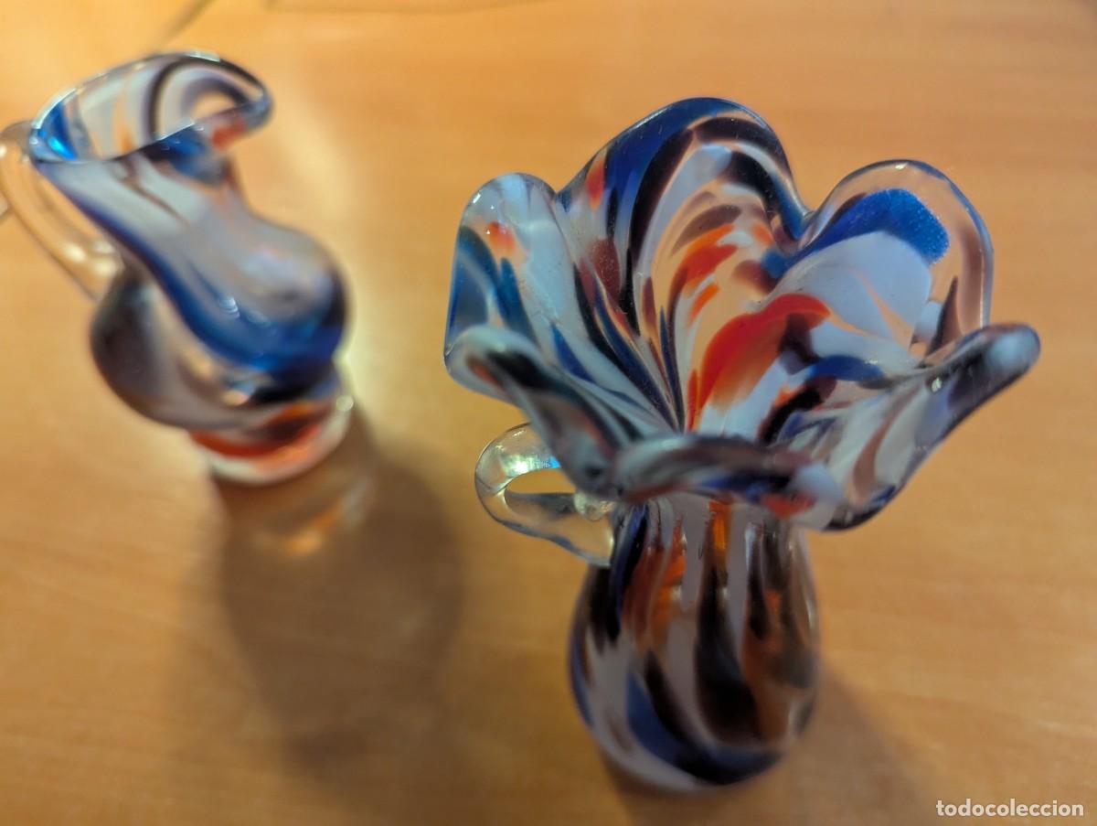 Vintage: Jarritas de vidrio multicolor estilo Murano - Foto 1