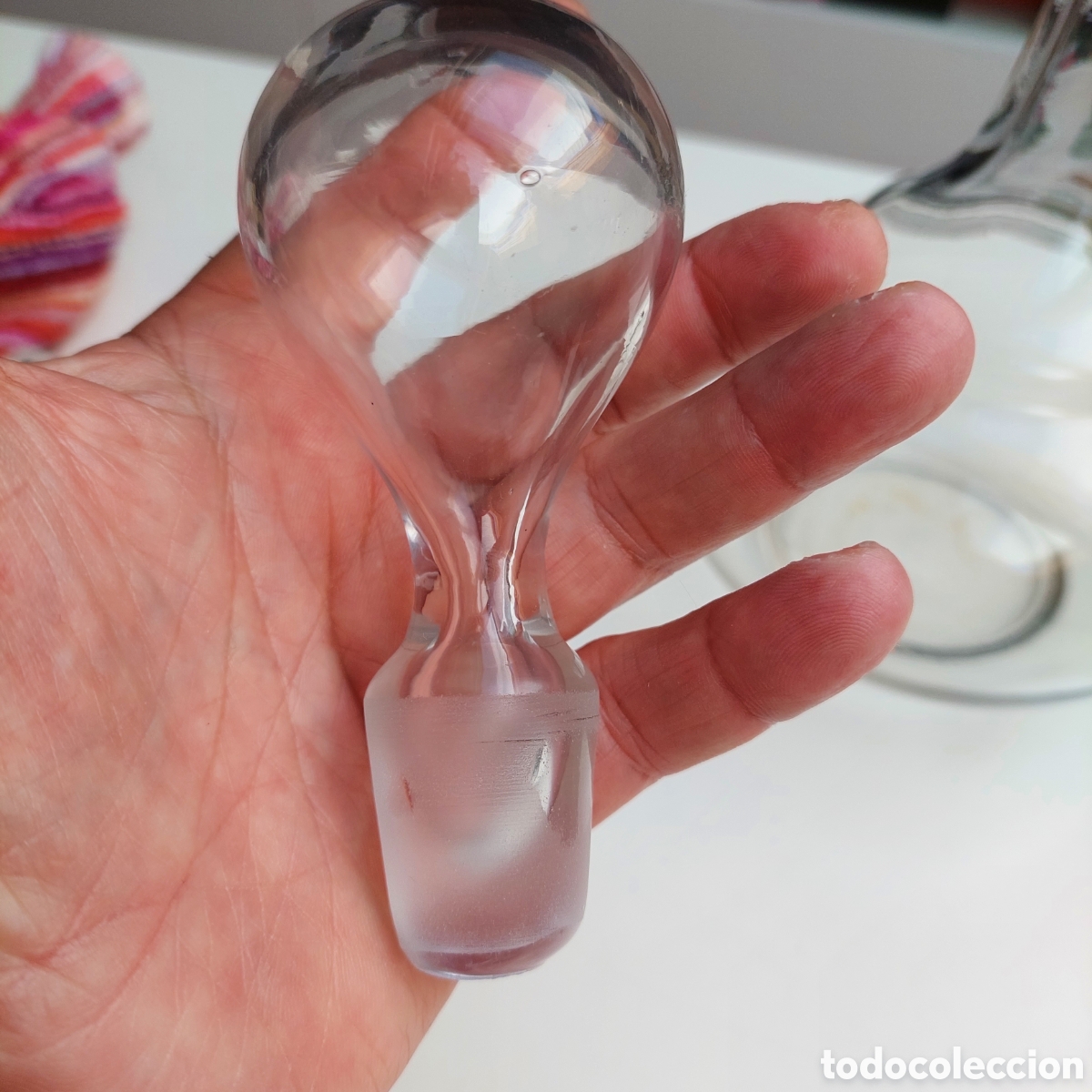 Vintage: Botella redonda cristal. - Foto 2