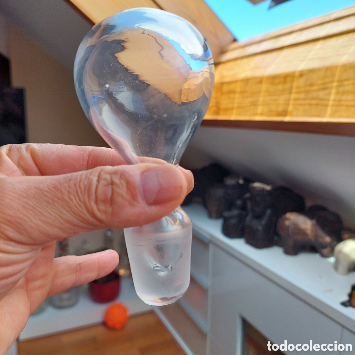Vintage: Botella redonda cristal. - Foto 3