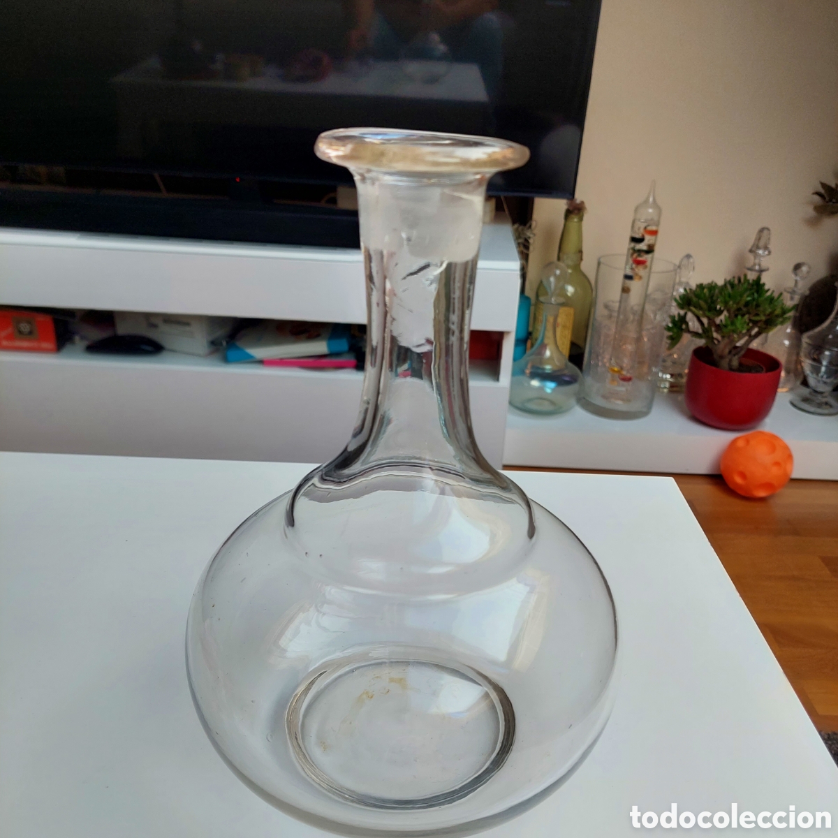Vintage: Botella redonda cristal. - Foto 4