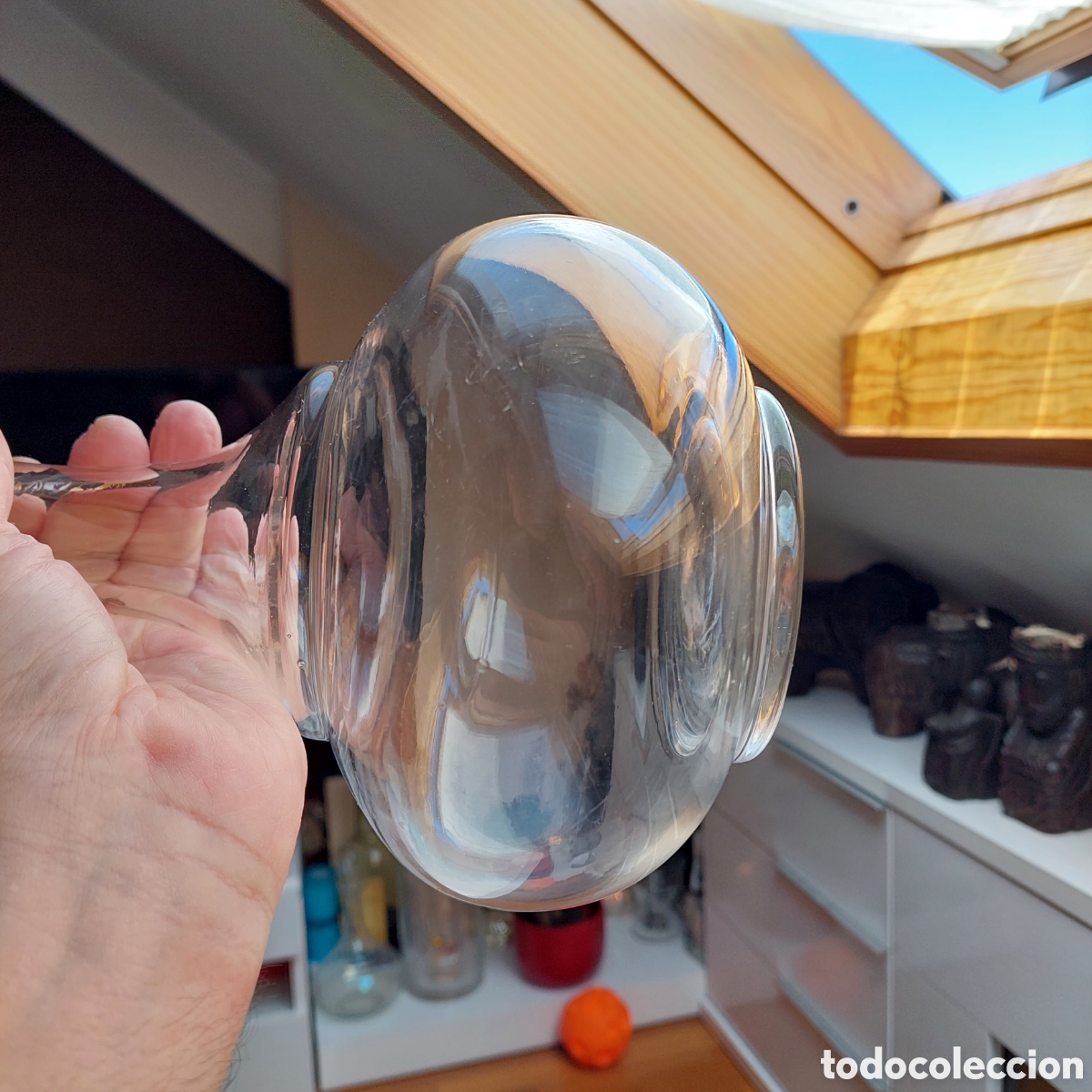 Vintage: Botella redonda cristal. - Foto 6