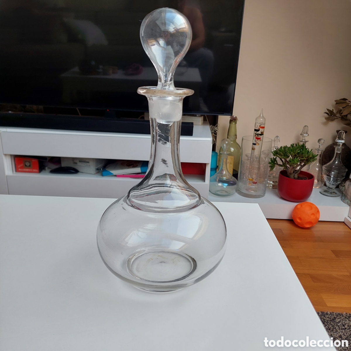 Vintage: Botella redonda cristal. - Foto 1
