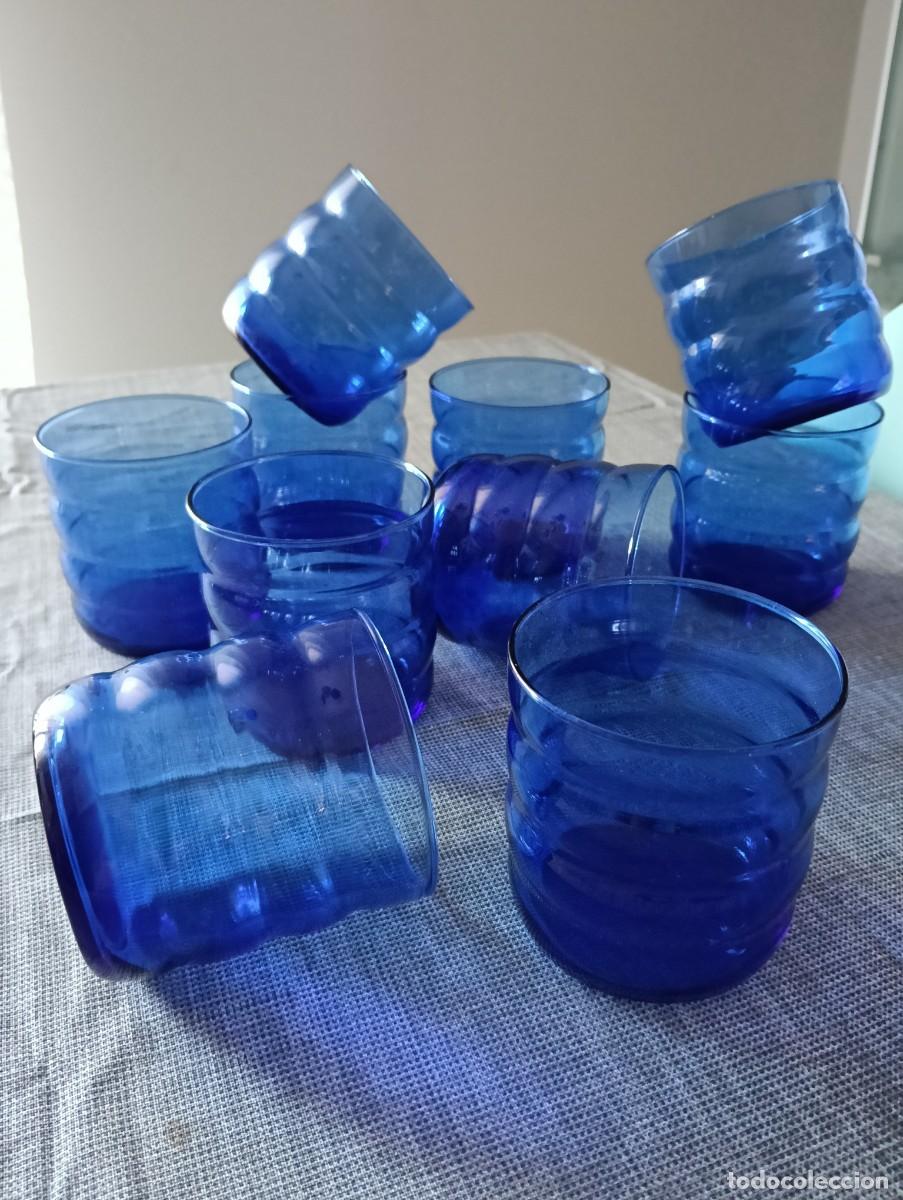 Vintage: Vasos azules ondulados - Foto 1