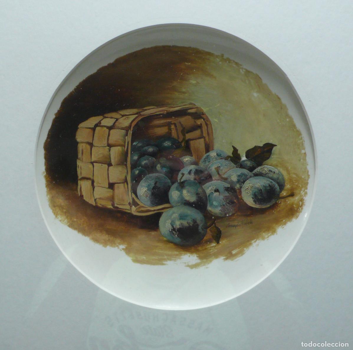 Vintage: BODEGON PINTADO EN PLATO - Foto 2