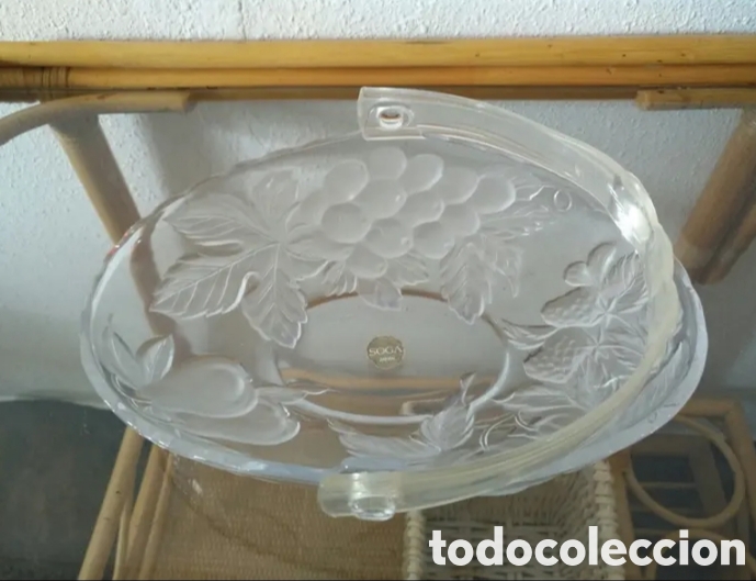 Vintage: Frutero de cristal con asa - Foto 1
