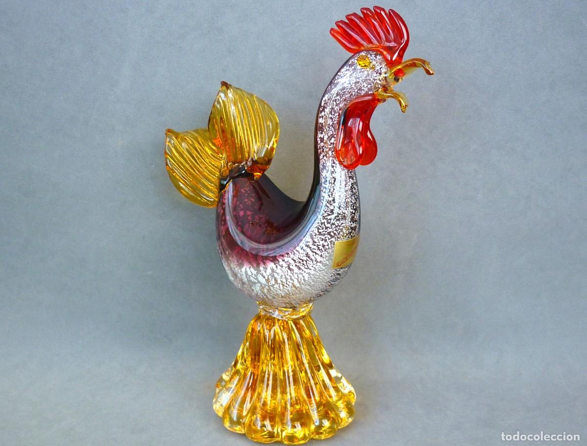 Vintage: Vintage Gallo de Cristal Murano. Excelente.