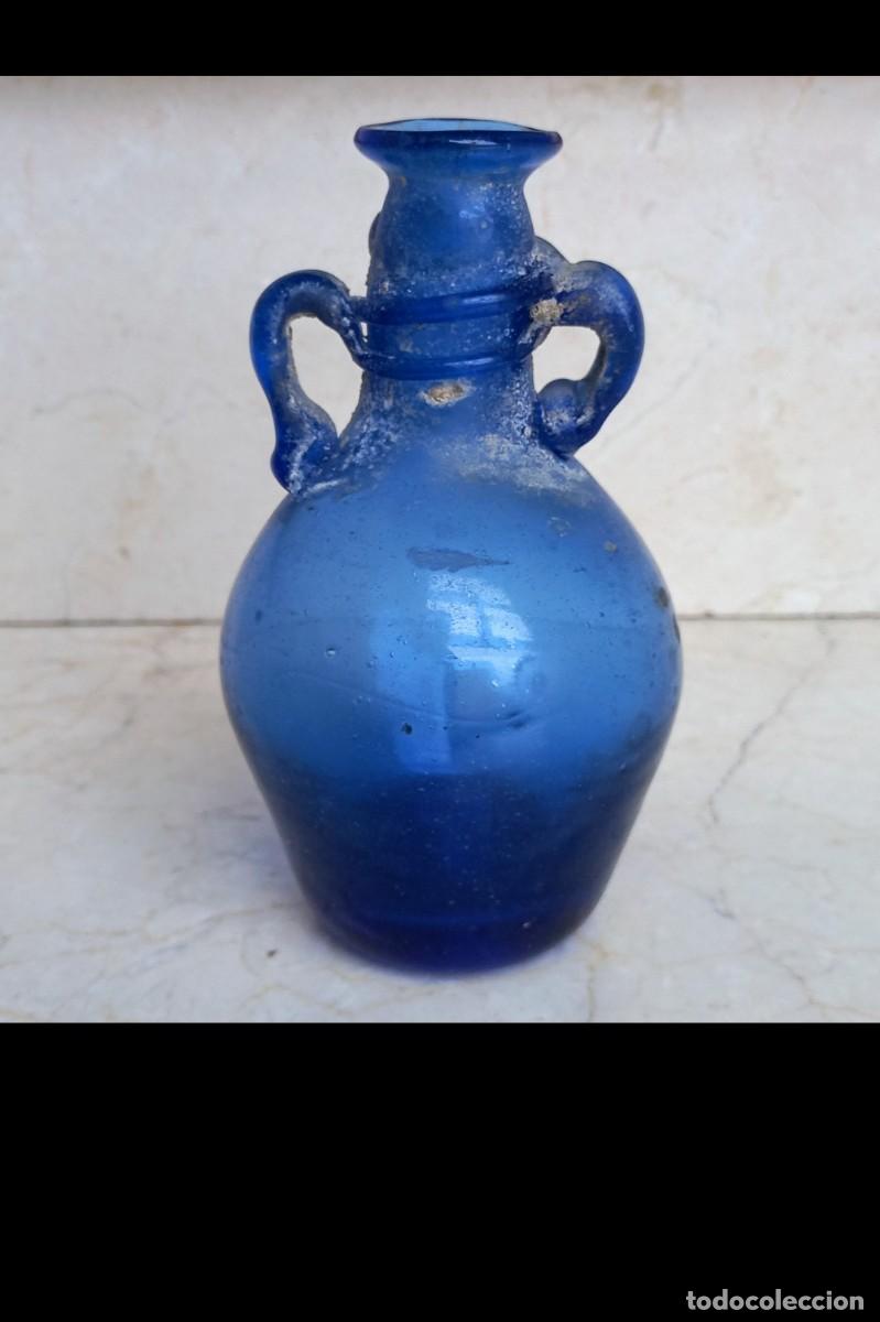 Vintage: Botella romana azul cobalto - Foto 1