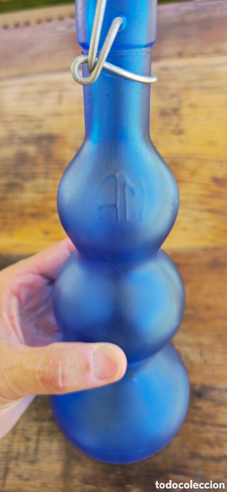 Vintage: Botella vintage azul. - Foto 2