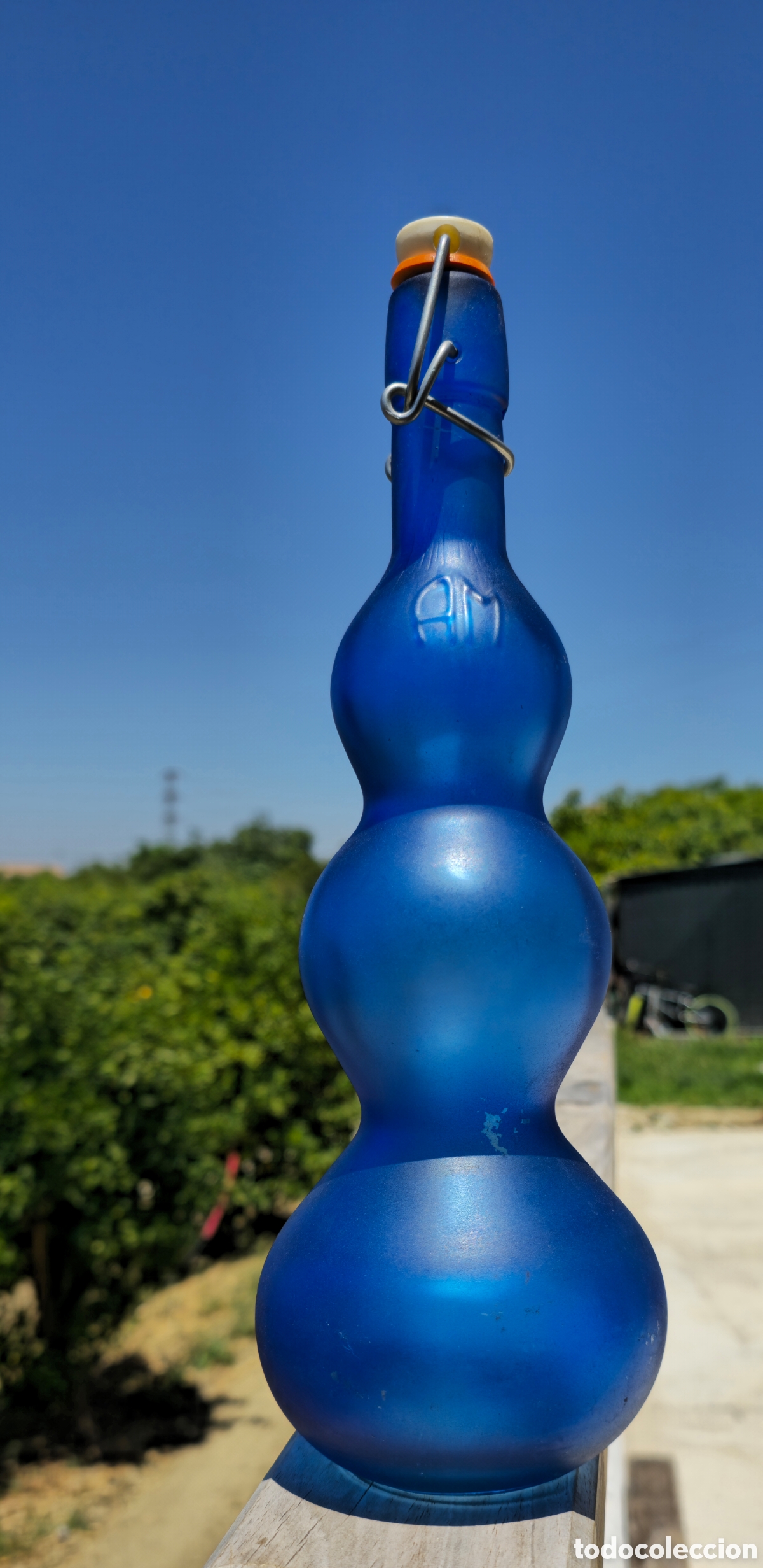 Vintage: Botella vintage azul. - Foto 3