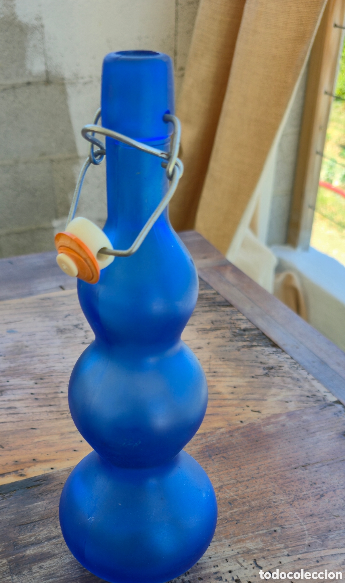 Vintage: Botella vintage azul. - Foto 4