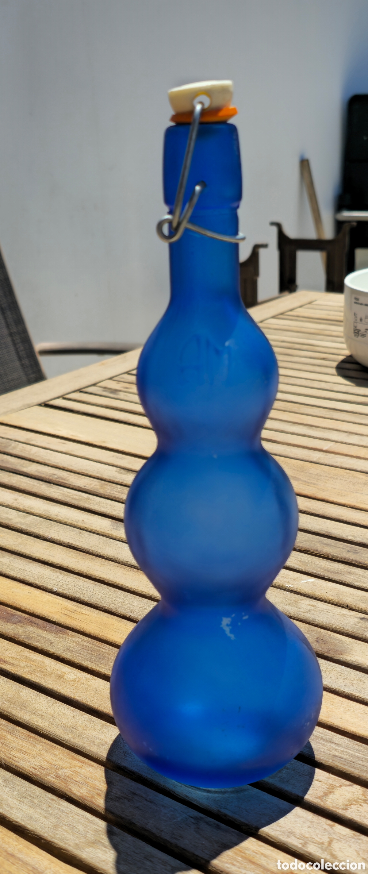 Vintage: Botella vintage azul. - Foto 5