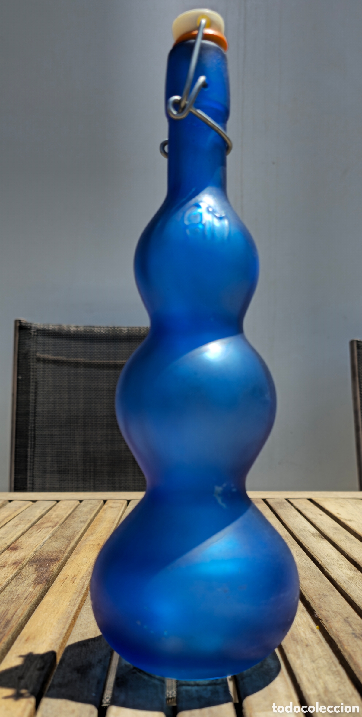 Vintage: Botella vintage azul. - Foto 6