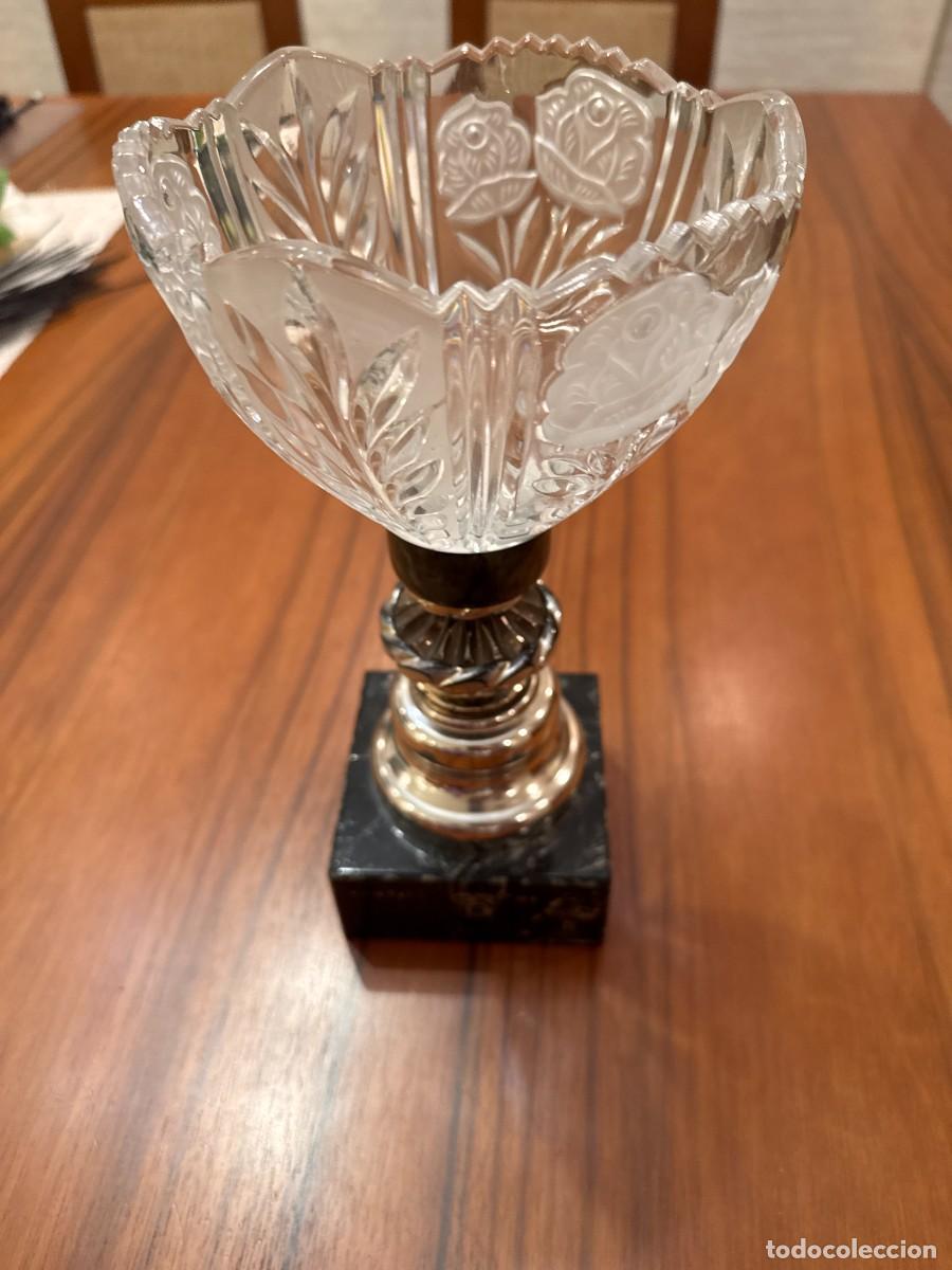 Vintage: Copa cristal y base marmol - Foto 1