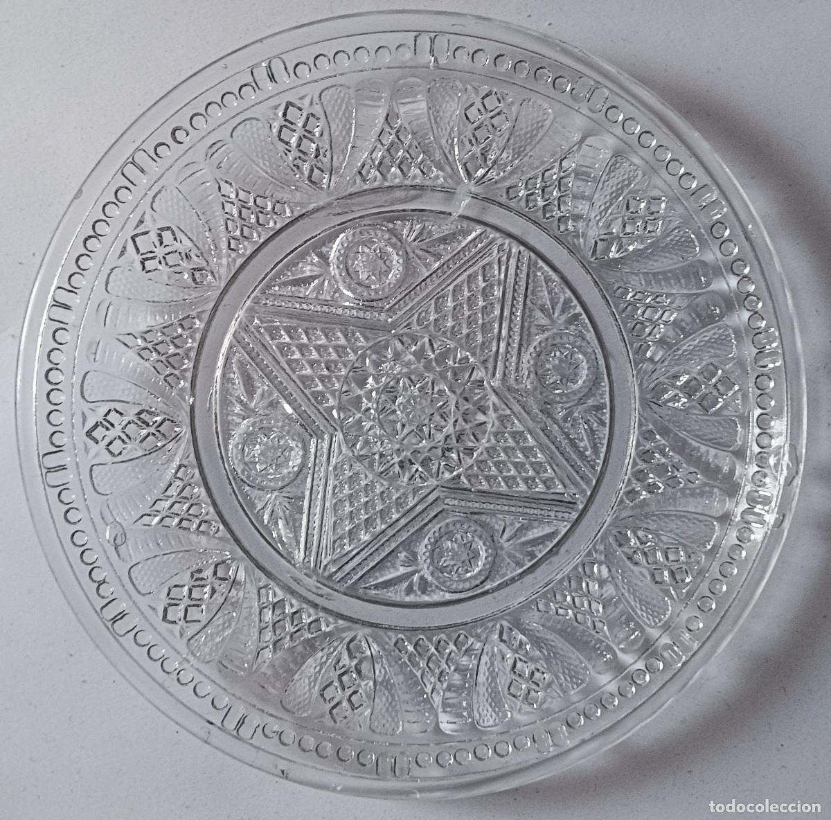 Vintage: Plato de cristal prensado a&ntilde;os 50 - 60