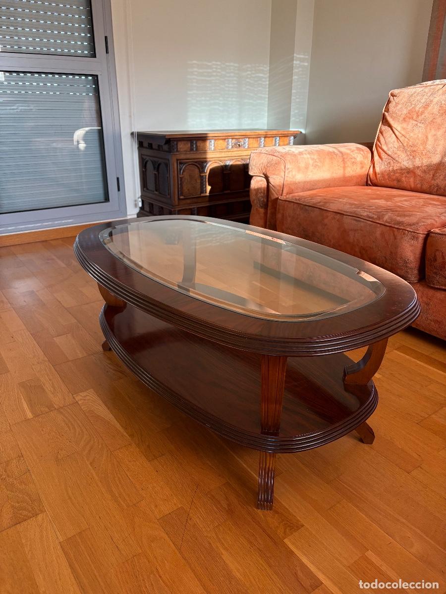 Vintage: Mesa central comedor ovalada de cristal - Foto 1