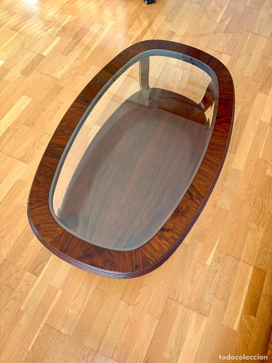 Vintage: Mesa central comedor ovalada de cristal - Foto 3